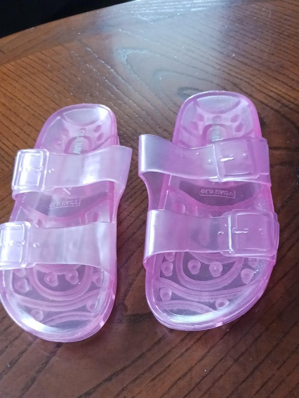 Old Navy Kids Pink Transparent Double-Buckle Jelly Sandals